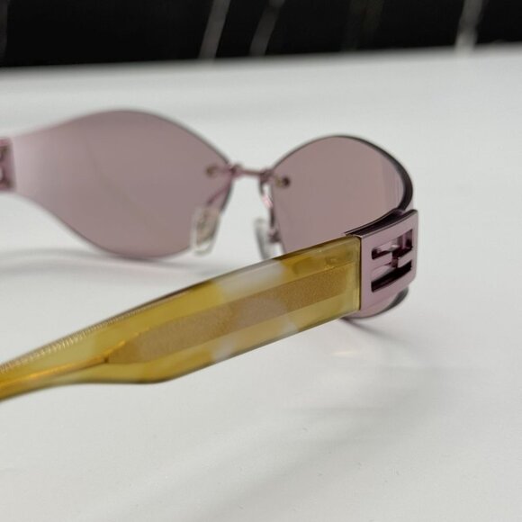 NEW FE40159U 74Z FENDI SUNGLASSES WOMEN OVAL PINK GOLD SUNGLASSES FENDI main image 4